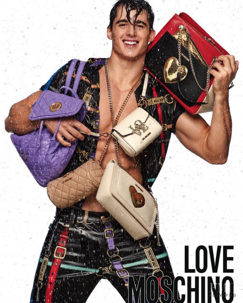 Pietro Boselli featured in  the Love Moschino advertisement for Spring/Summer 2016