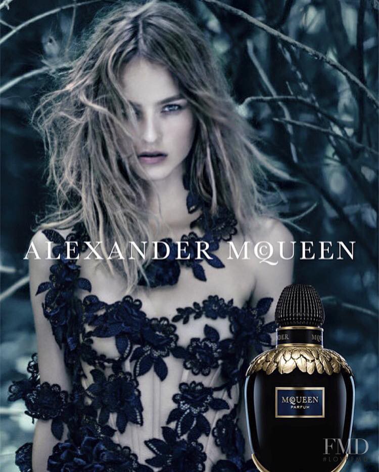 Maartje Verhoef featured in  the Alexander McQueen Fragrance Bloom at Night Fragrance advertisement for Spring/Summer 2016