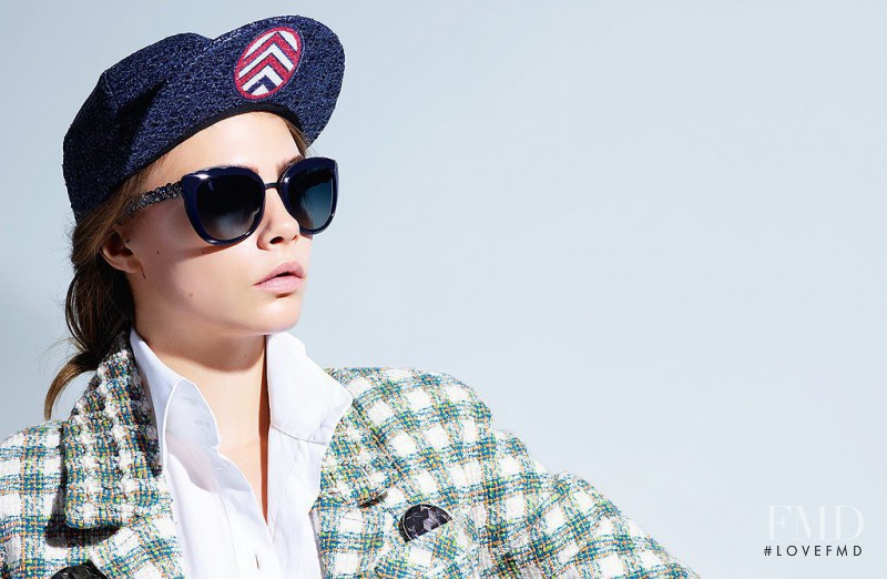 Cara Delevingne featured in  the Chanel Eyewear advertisement for Spring/Summer 2016