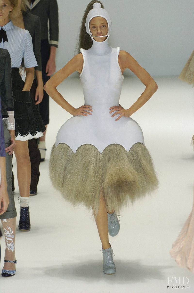 Mariacarla Boscono featured in  the Alexander McQueen fashion show for Spring/Summer 2005