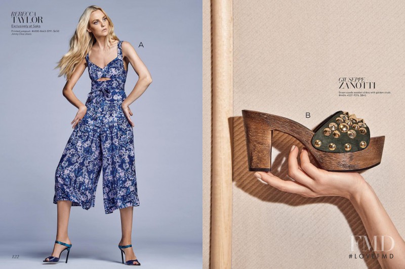 Caroline Trentini featured in  the Saks Fifth Avenue catalogue for Summer 2015