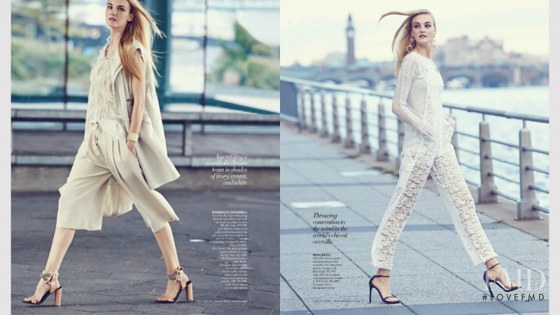 Caroline Trentini featured in  the Neiman Marcus catalogue for Resort 2015