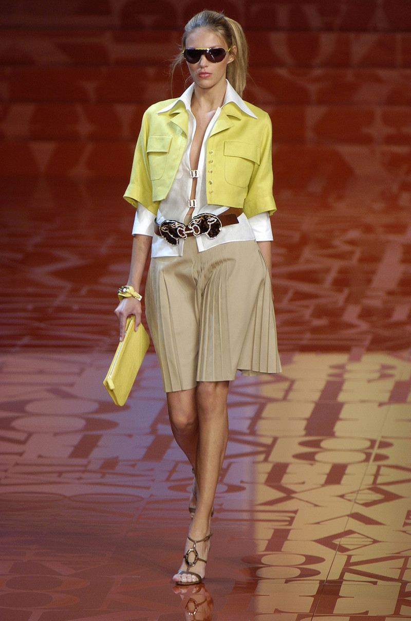 Anja Rubik featured in  the Valentino fashion show for Spring/Summer 2005