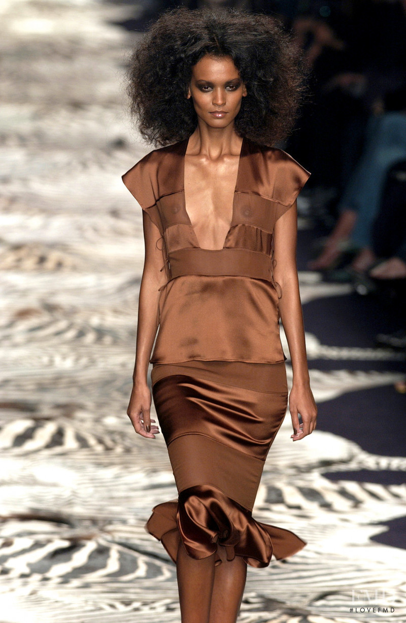 Liya Kebede featured in  the Saint Laurent fashion show for Spring/Summer 2004
