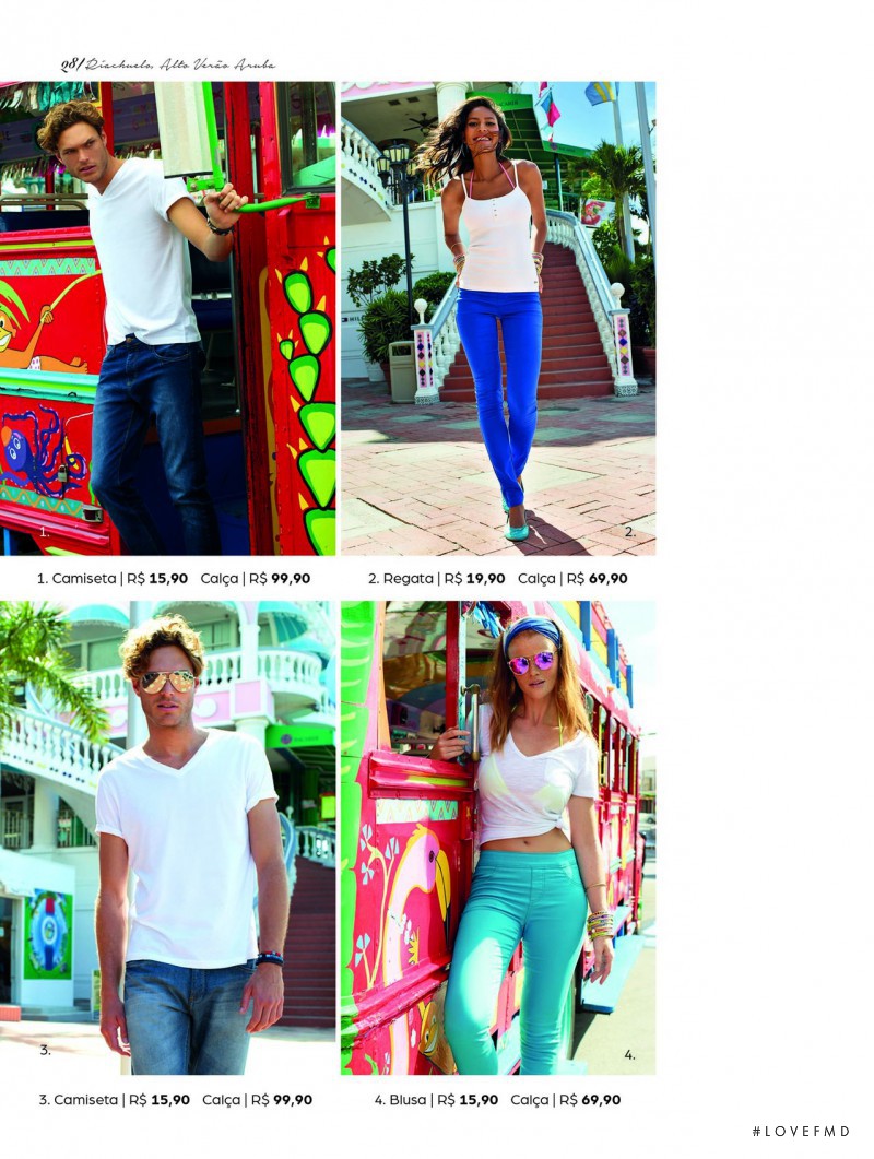 Cintia Dicker featured in  the Riachuelo Aruba Summer Collection catalogue for Summer 2015