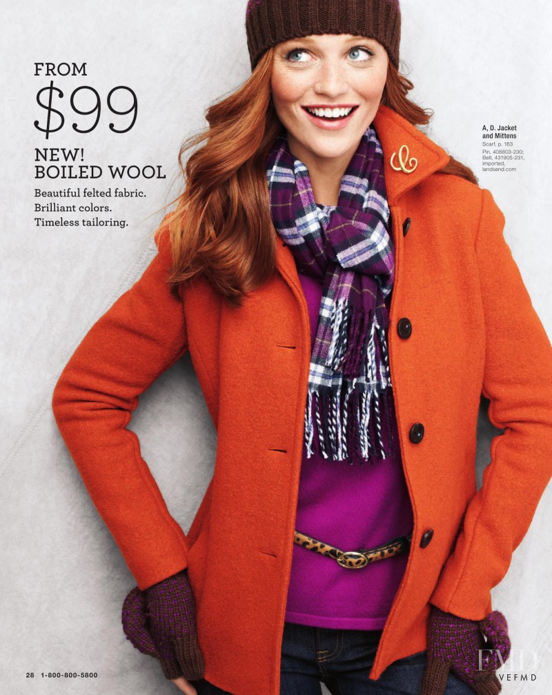 Cintia Dicker featured in  the Lands\'End Outerwear catalogue for Winter 2013