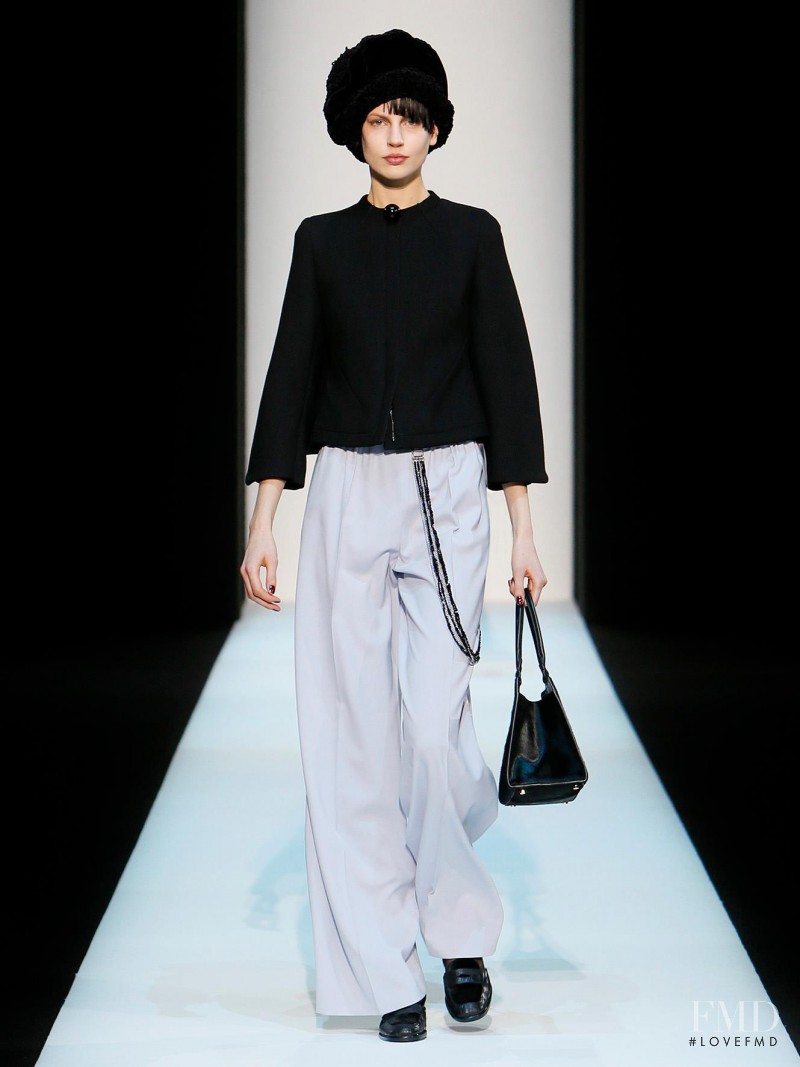 Elisabeth Erm featured in  the Giorgio Armani fashion show for Autumn/Winter 2013