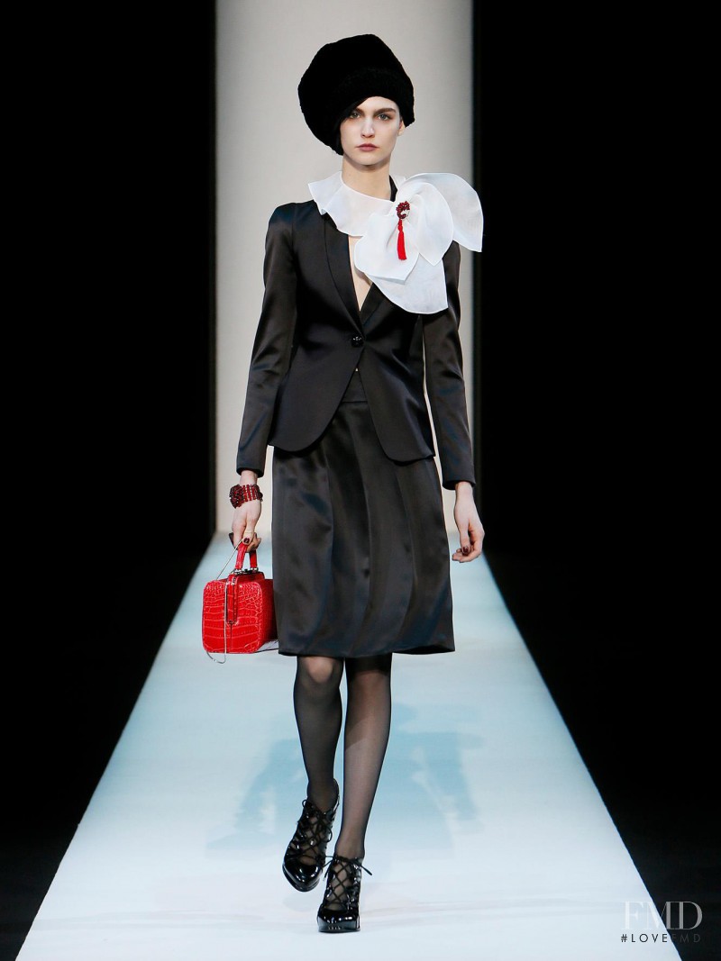 Manon Leloup featured in  the Giorgio Armani fashion show for Autumn/Winter 2013