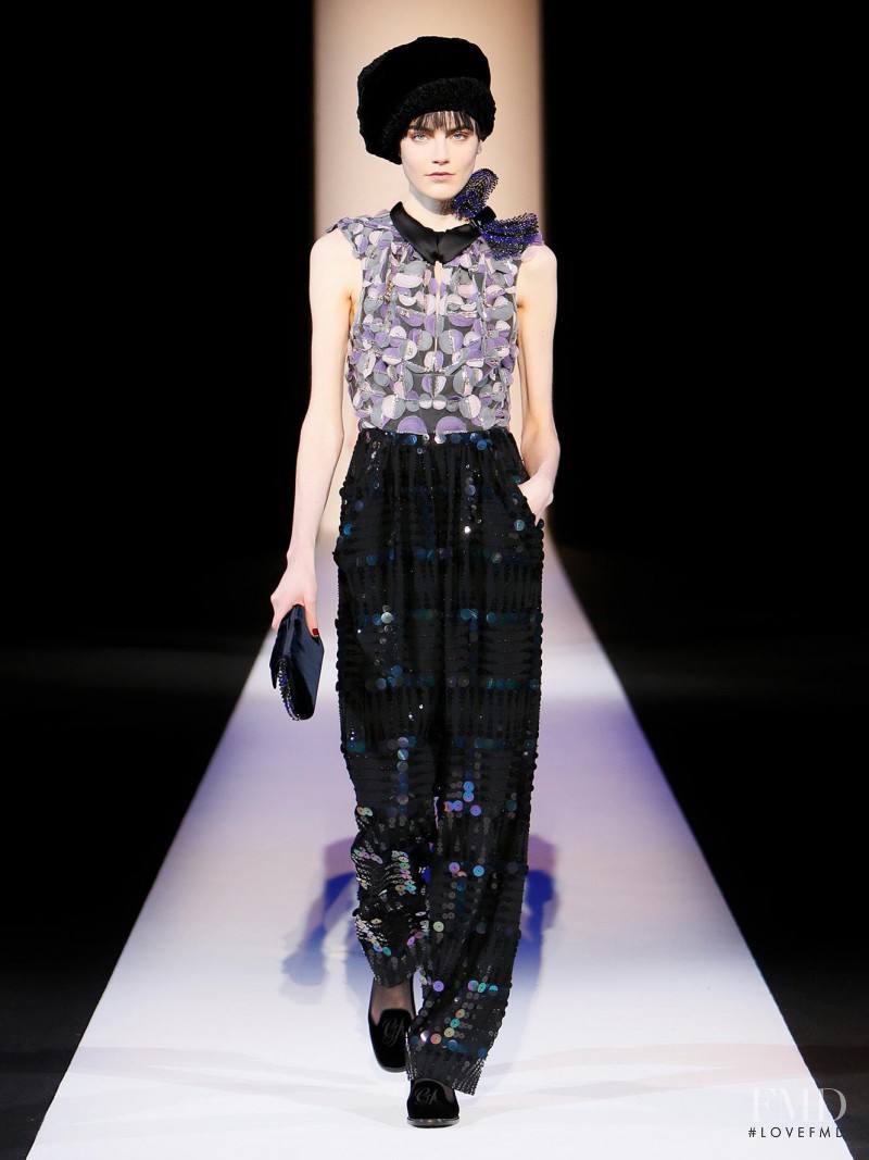 Daphne Velghe featured in  the Giorgio Armani fashion show for Autumn/Winter 2013
