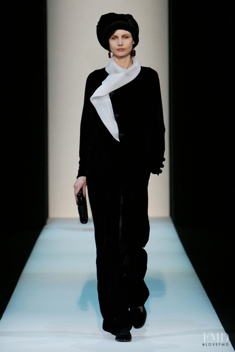 Elena Egorova featured in  the Giorgio Armani fashion show for Autumn/Winter 2013