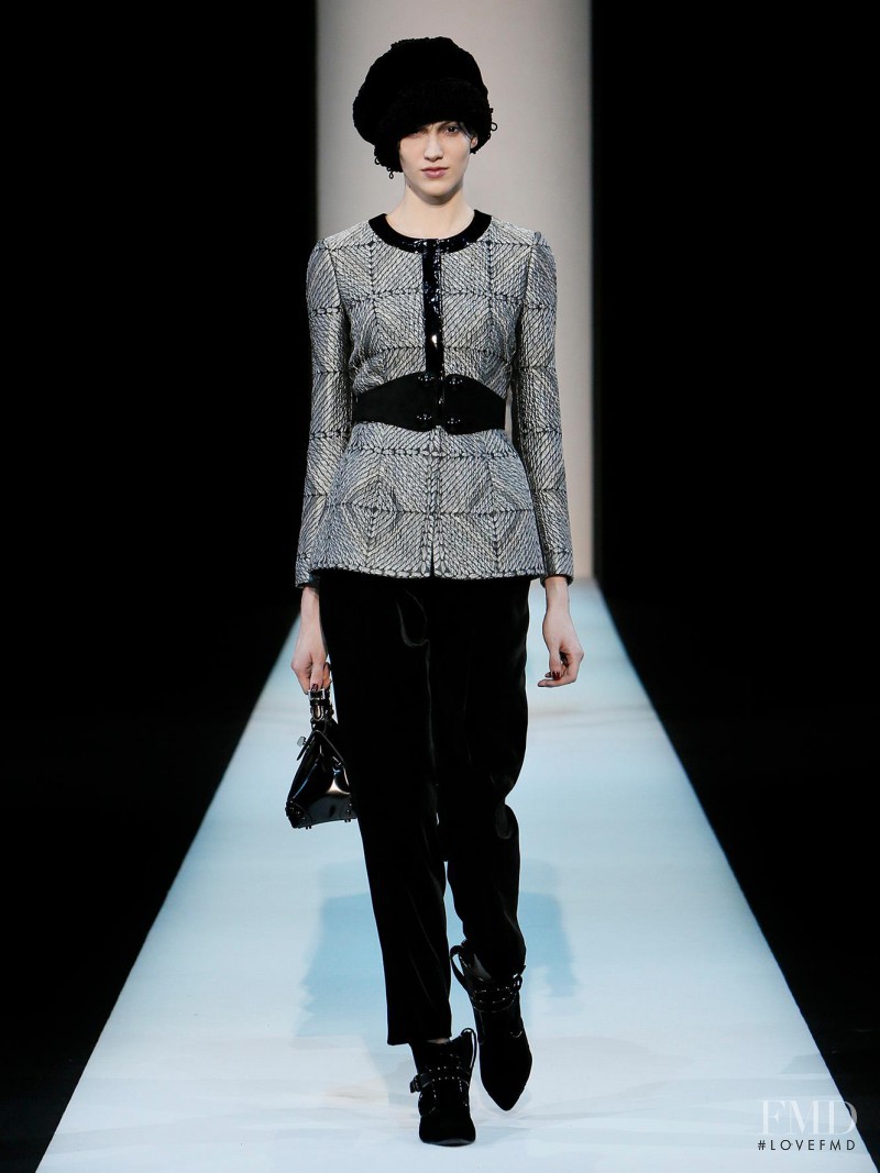 Sarah Bledsoe featured in  the Giorgio Armani fashion show for Autumn/Winter 2013