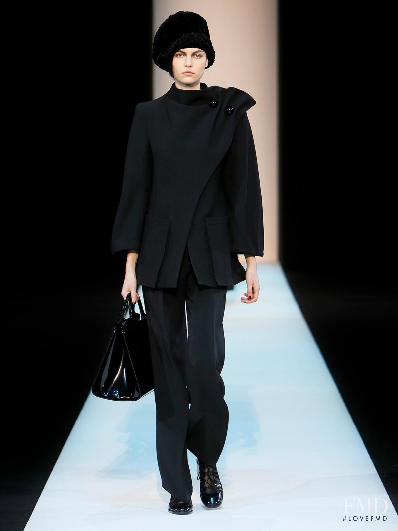 Lin Kjerulf featured in  the Giorgio Armani fashion show for Autumn/Winter 2013