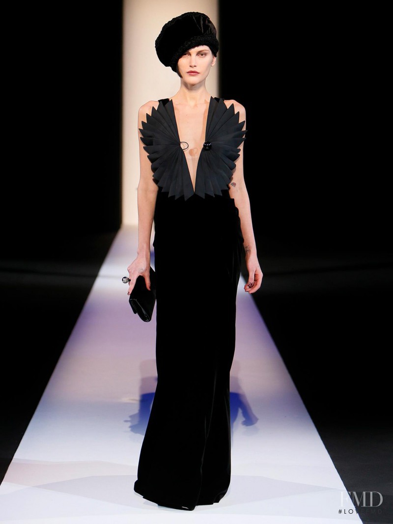 Catherine McNeil featured in  the Giorgio Armani fashion show for Autumn/Winter 2013