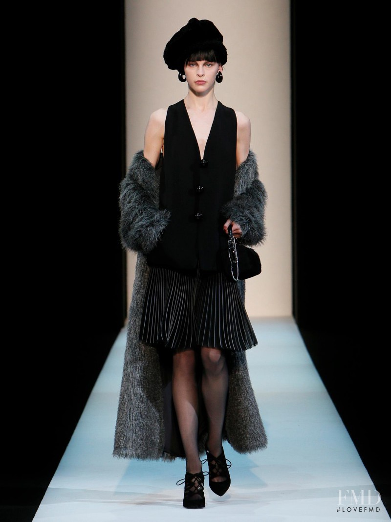 Courtney Shallcross featured in  the Giorgio Armani fashion show for Autumn/Winter 2013