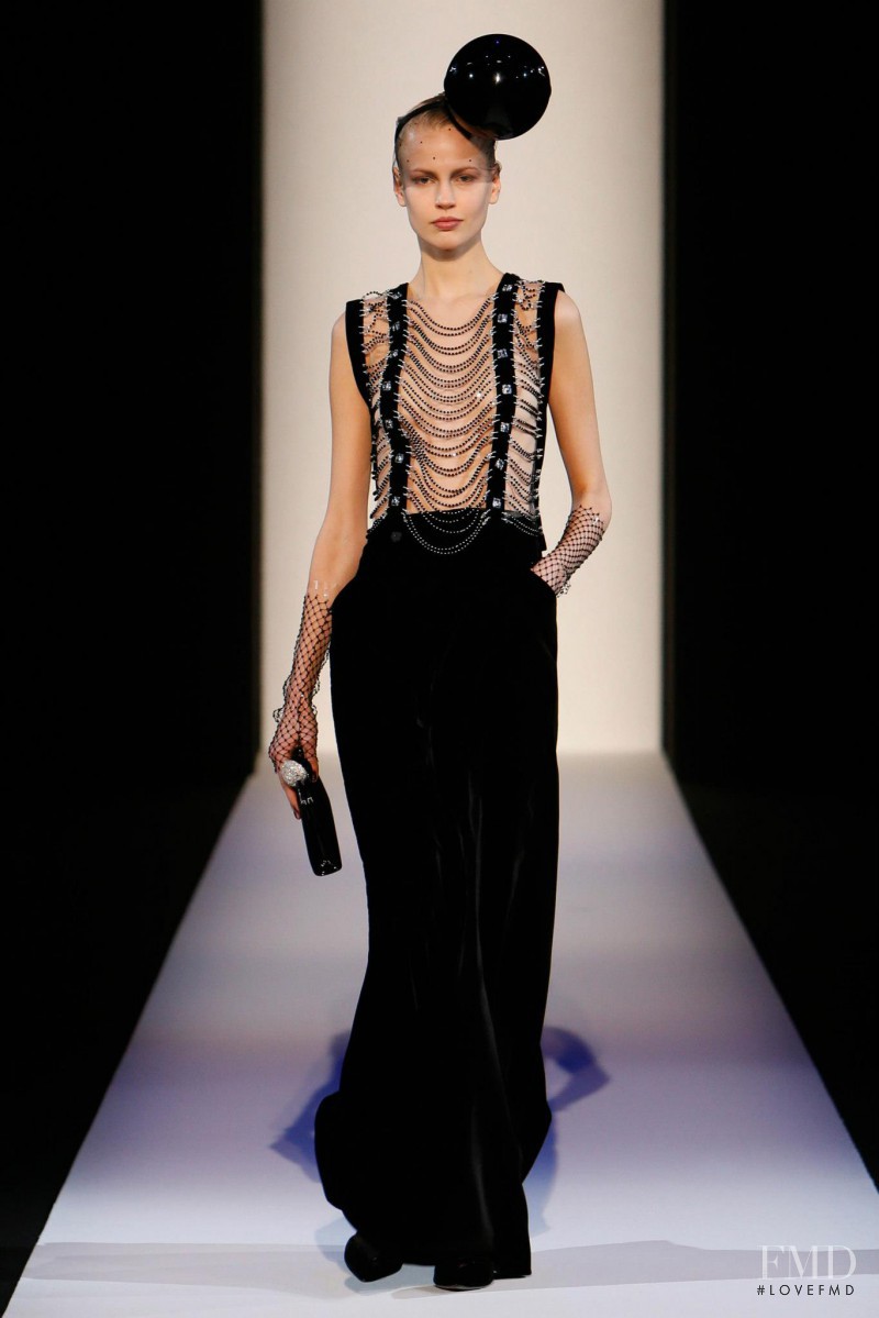 Elisabeth Erm featured in  the Giorgio Armani fashion show for Autumn/Winter 2013