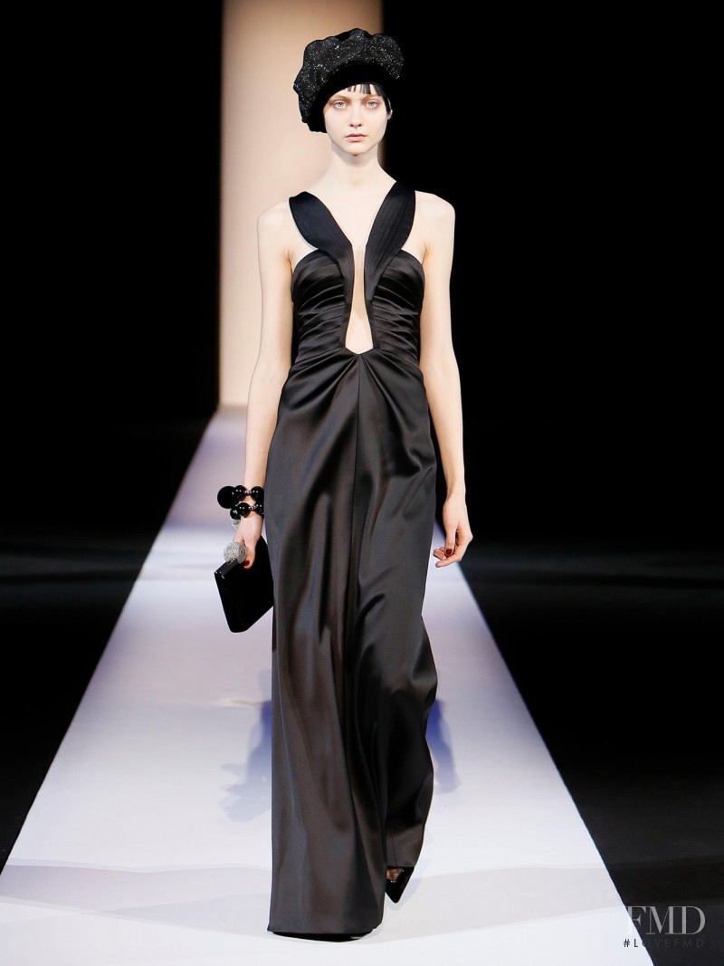 Nastya Kusakina featured in  the Giorgio Armani fashion show for Autumn/Winter 2013