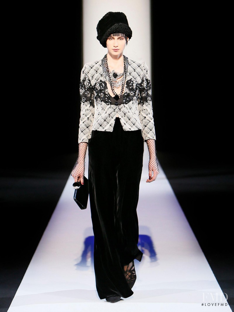 Dauphine McKee featured in  the Giorgio Armani fashion show for Autumn/Winter 2013