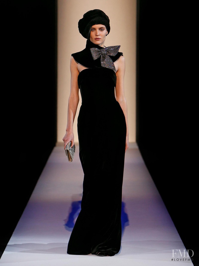 Alison Nix featured in  the Giorgio Armani fashion show for Autumn/Winter 2013