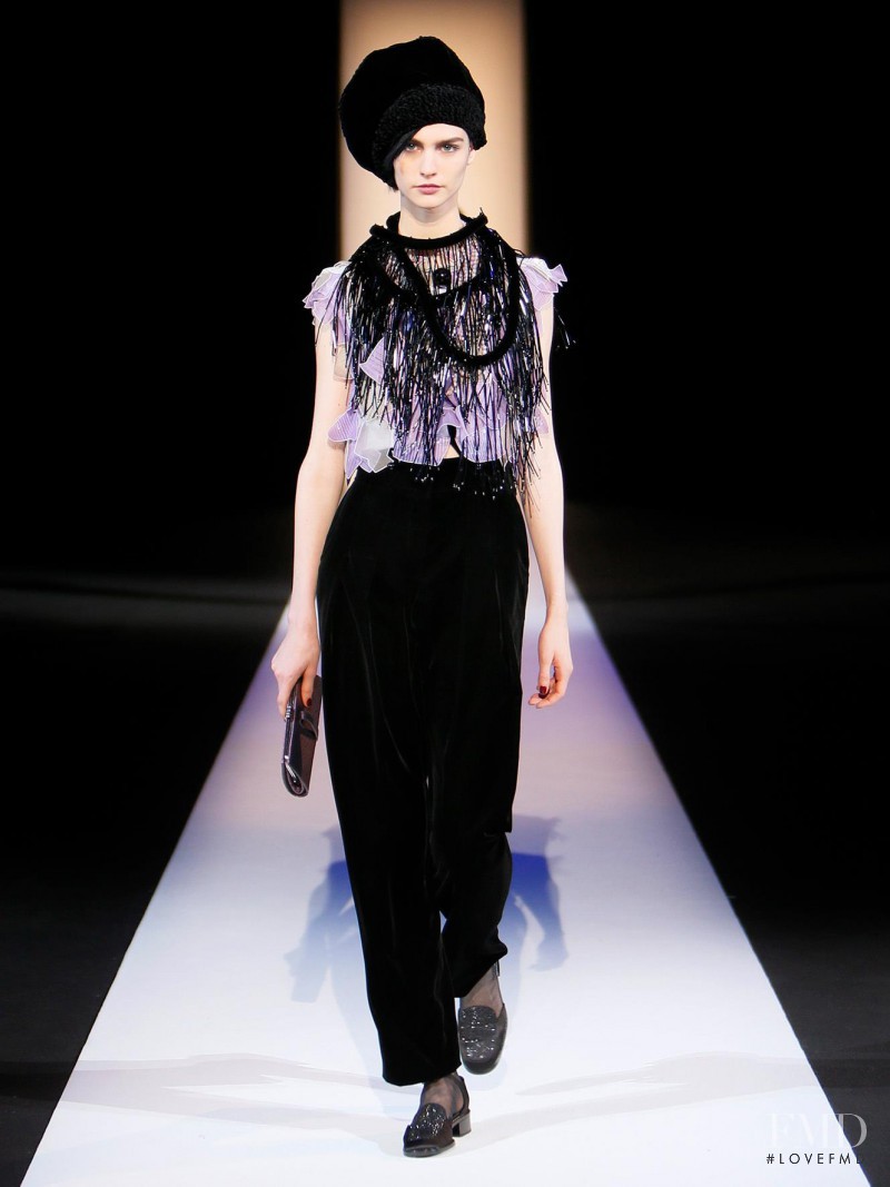 Manon Leloup featured in  the Giorgio Armani fashion show for Autumn/Winter 2013