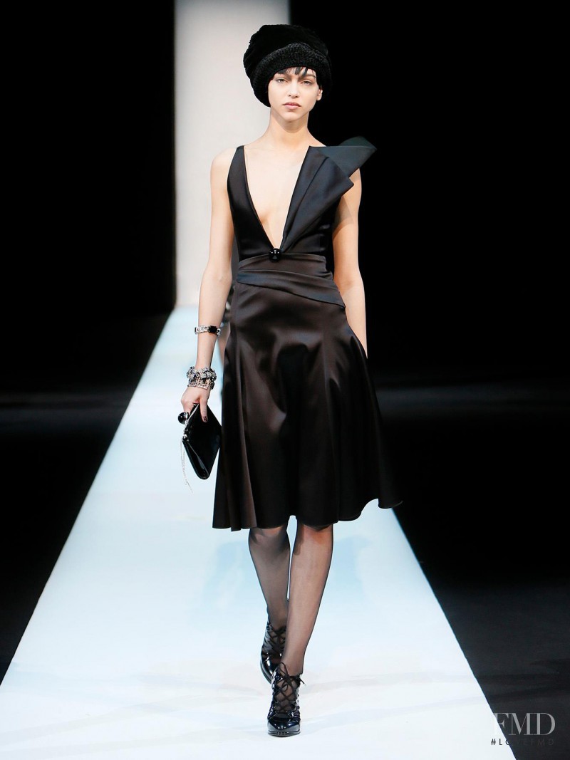 Zhenya Katava featured in  the Giorgio Armani fashion show for Autumn/Winter 2013