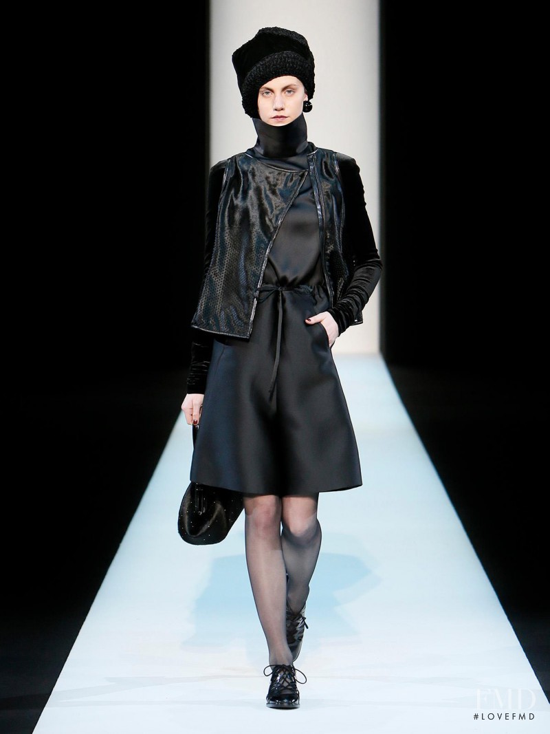 Lauren Bigelow featured in  the Giorgio Armani fashion show for Autumn/Winter 2013