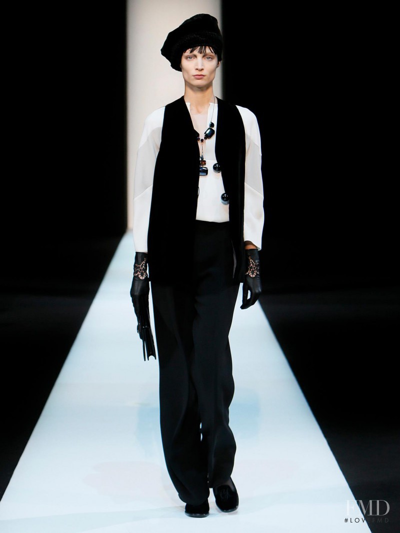 Melissa Tammerijn featured in  the Giorgio Armani fashion show for Autumn/Winter 2013