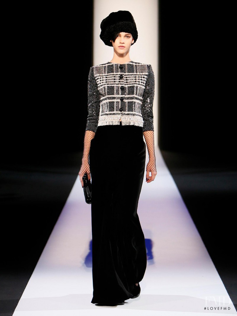 Pauline Hoarau featured in  the Giorgio Armani fashion show for Autumn/Winter 2013