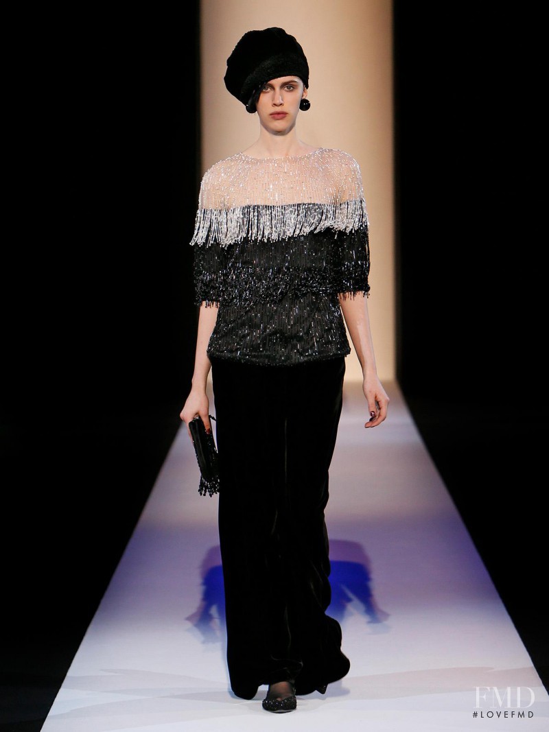 Georgia Hilmer featured in  the Giorgio Armani fashion show for Autumn/Winter 2013