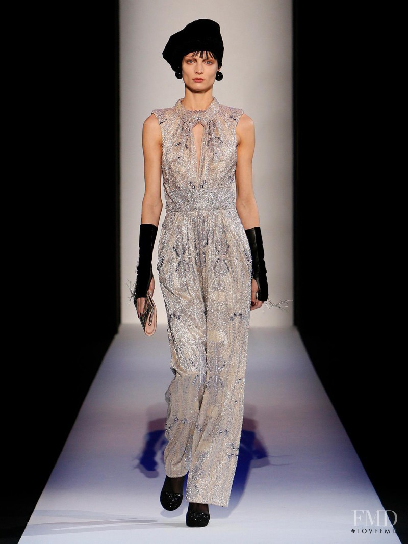 Melissa Tammerijn featured in  the Giorgio Armani fashion show for Autumn/Winter 2013