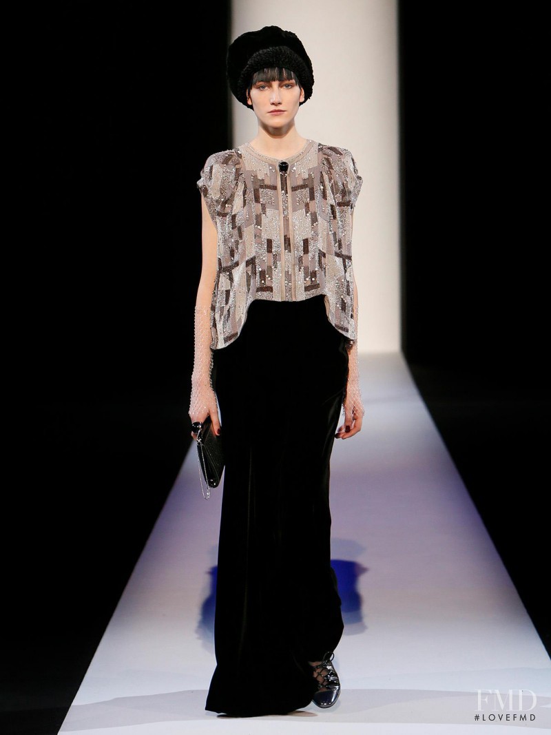 Joséphine Le Tutour featured in  the Giorgio Armani fashion show for Autumn/Winter 2013