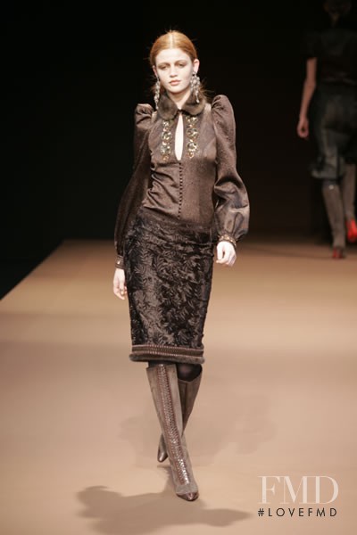 Cintia Dicker featured in  the Andrew Gn fashion show for Autumn/Winter 2005