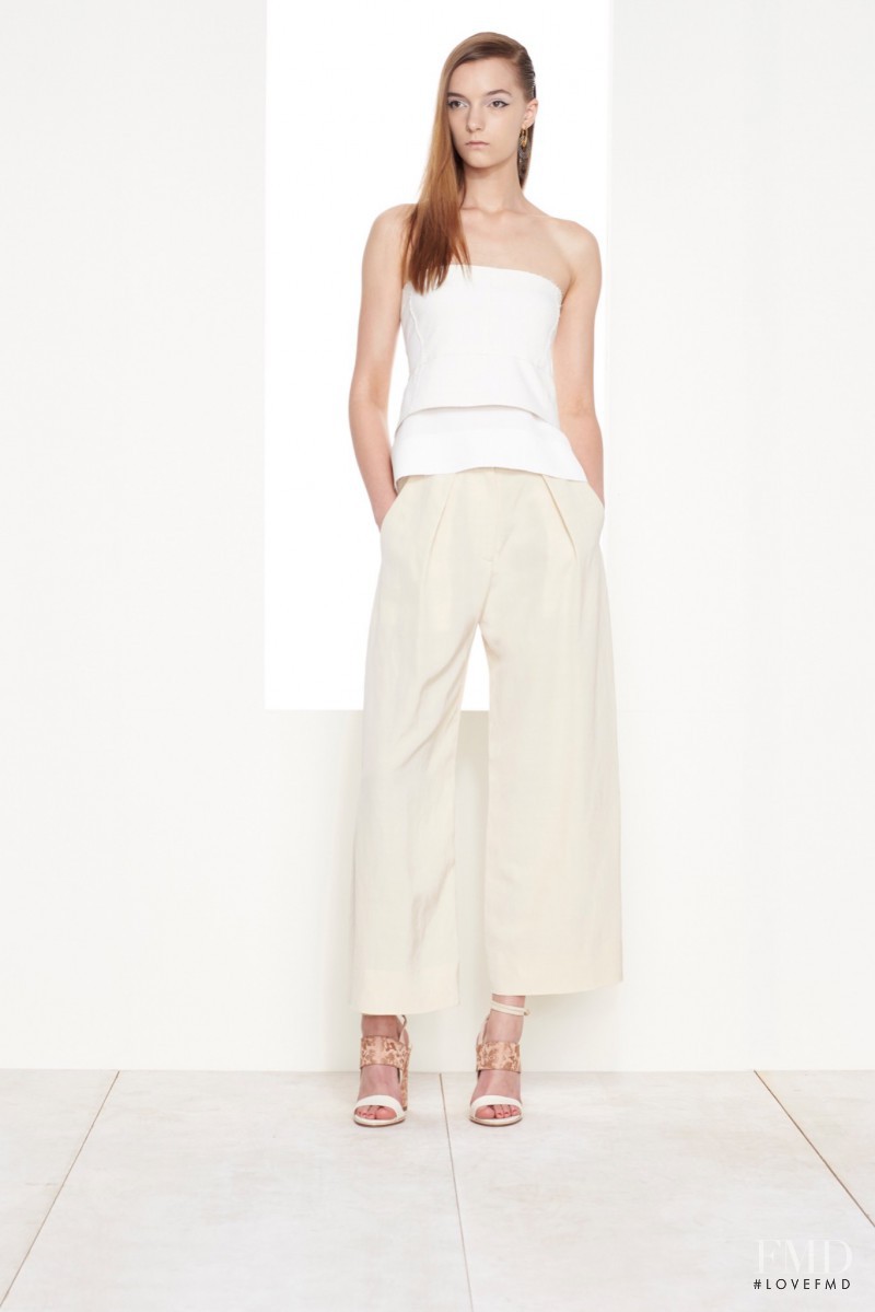 Irina Liss featured in  the Donna Karan New York lookbook for Resort 2016