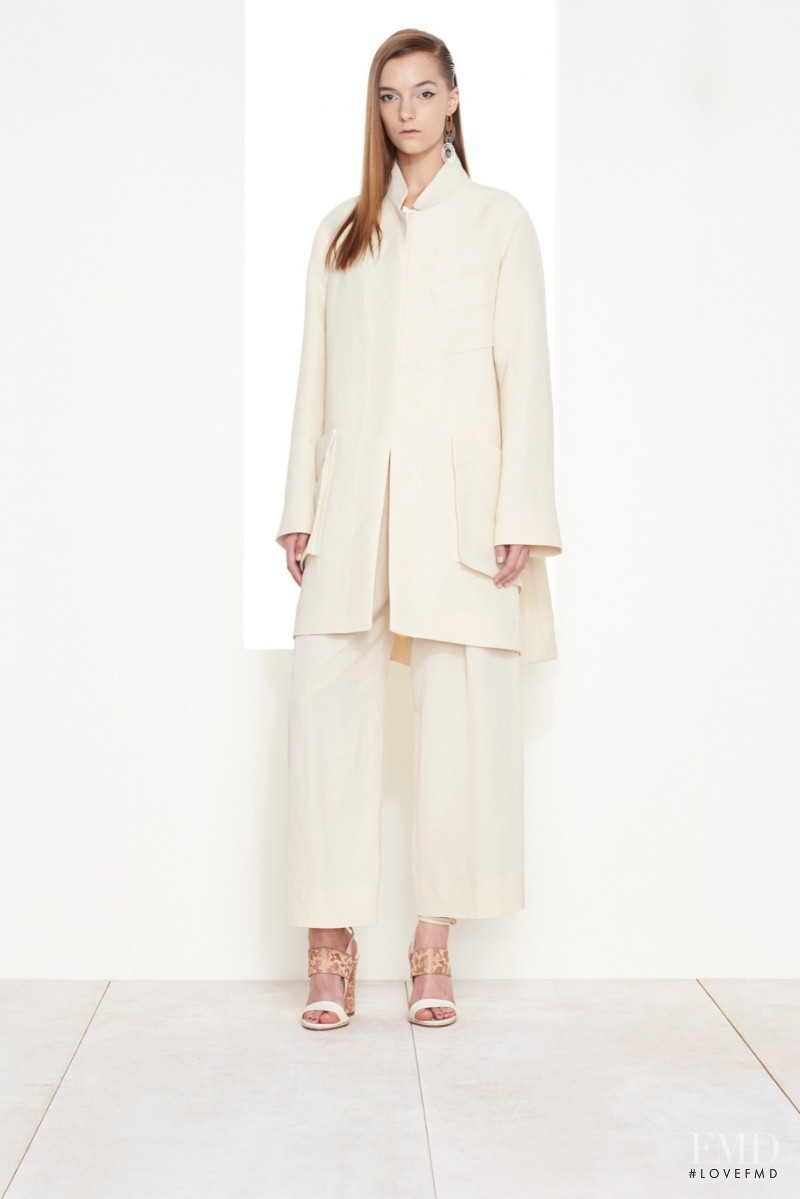 Irina Liss featured in  the Donna Karan New York lookbook for Resort 2016