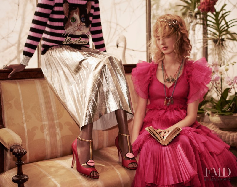 Laura Hagested featured in  the Gucci advertisement for Pre-Fall 2016