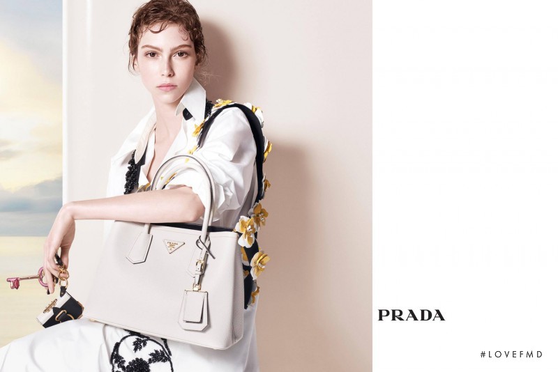 Lorena Maraschi featured in  the Prada advertisement for Pre-Fall 2016