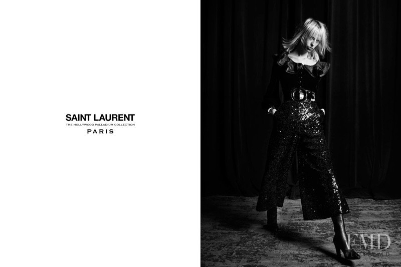 Lili Sumner featured in  the Saint Laurent Hollywood Palladium advertisement for Autumn/Winter 2016