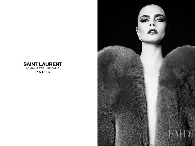 Cara Delevingne featured in  the Saint Laurent La Collection de Paris advertisement for Autumn/Winter 2016