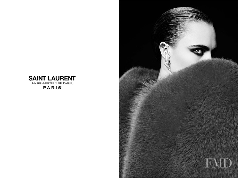 Cara Delevingne featured in  the Saint Laurent La Collection de Paris advertisement for Autumn/Winter 2016