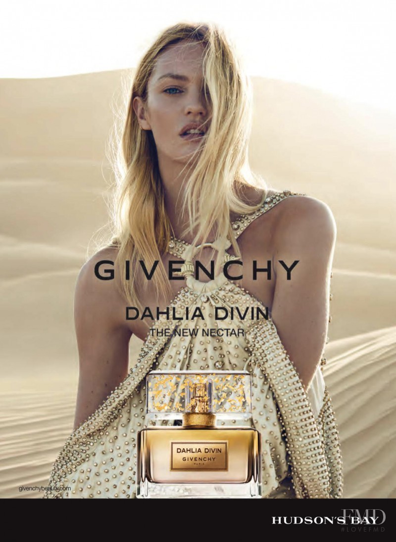 Candice Swanepoel featured in  the Givenchy Parfums Dahlia Divin Le Nectar Fragrance advertisement for Autumn/Winter 2016