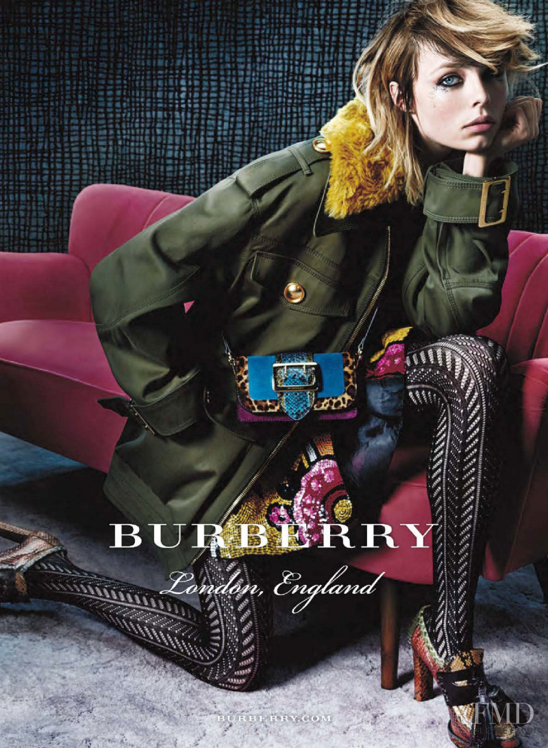 Edie Campbell featured in  the Burberry advertisement for Autumn/Winter 2016