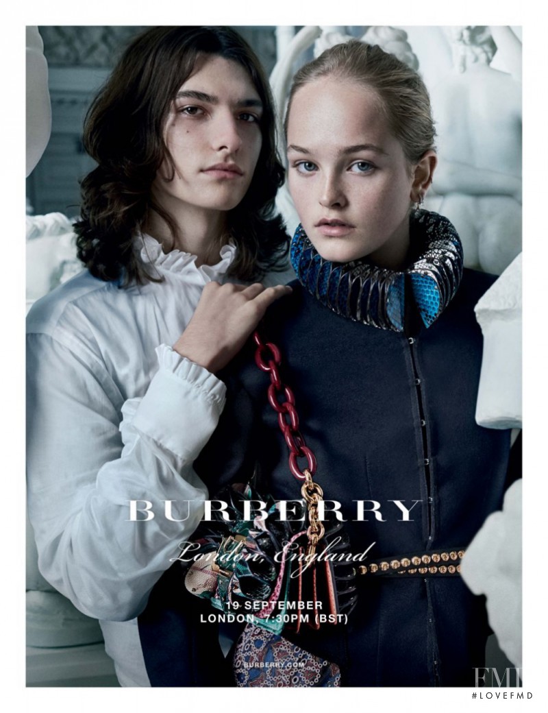 Jean Campbell featured in  the Burberry London advertisement for Autumn/Winter 2016