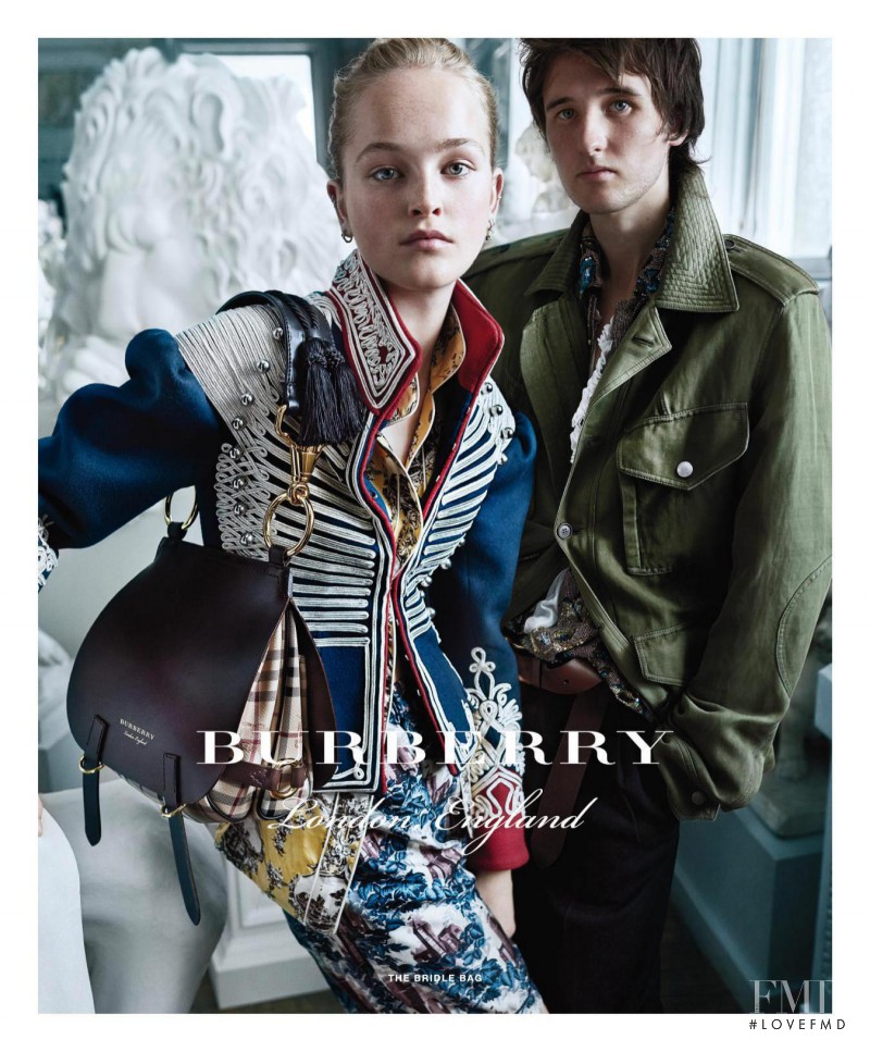 Jean Campbell featured in  the Burberry London advertisement for Autumn/Winter 2016