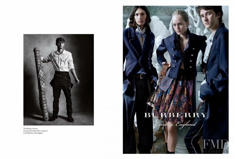 Jean Campbell featured in  the Burberry London advertisement for Autumn/Winter 2016