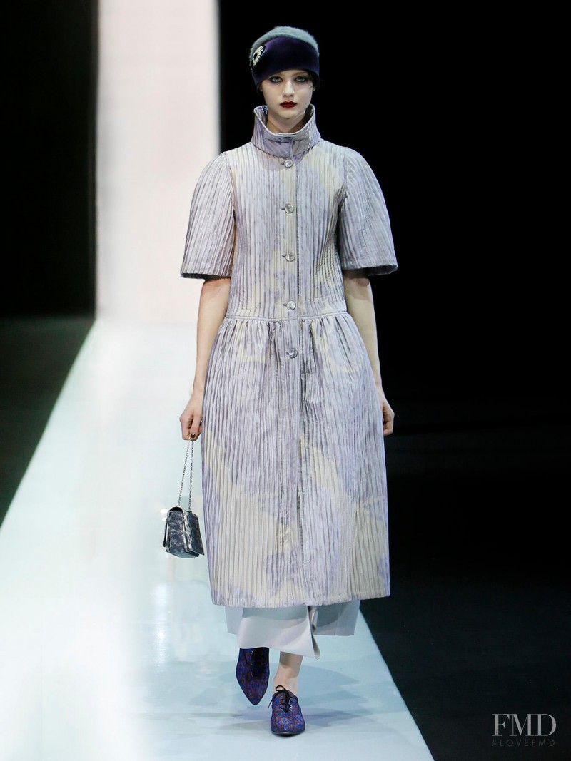 Nastya Kusakina featured in  the Emporio Armani fashion show for Autumn/Winter 2013