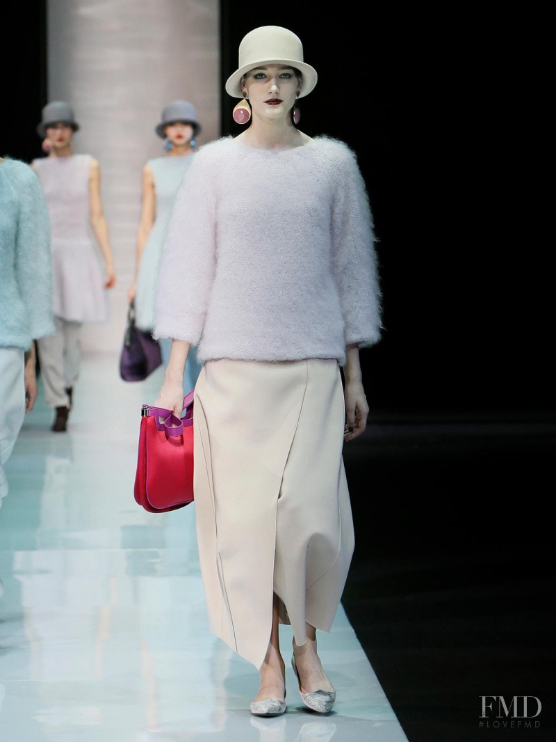 Joséphine Le Tutour featured in  the Emporio Armani fashion show for Autumn/Winter 2013