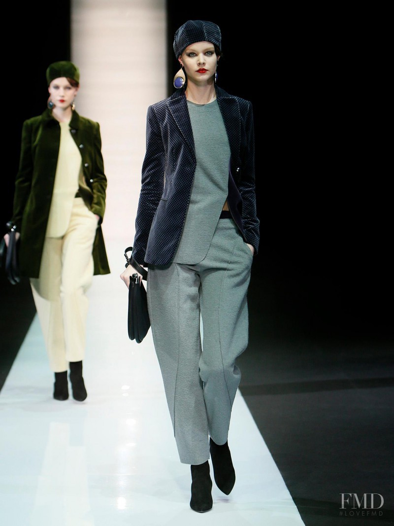 Carolin Loosen featured in  the Emporio Armani fashion show for Autumn/Winter 2013