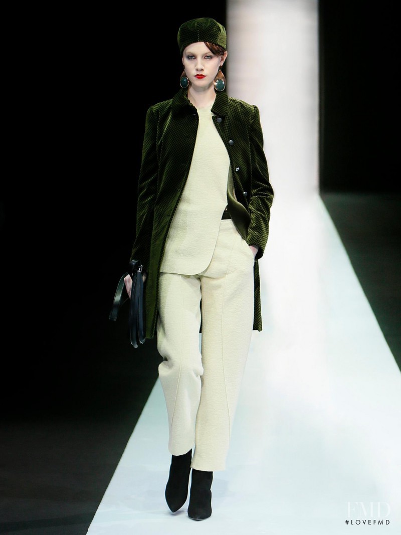 Lauren Bigelow featured in  the Emporio Armani fashion show for Autumn/Winter 2013