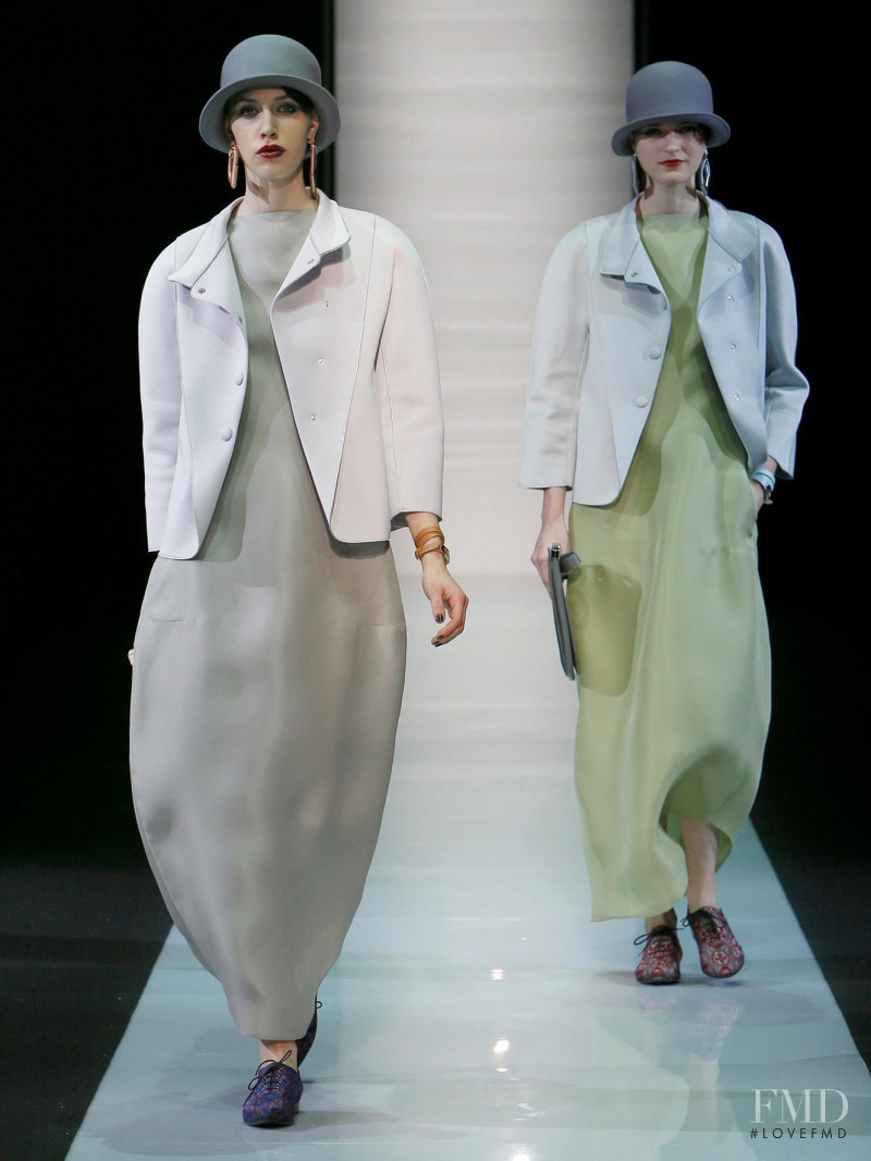 Georgia Hilmer featured in  the Emporio Armani fashion show for Autumn/Winter 2013