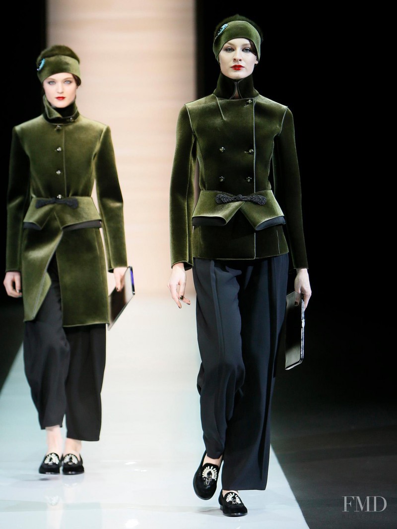 Elena Egorova featured in  the Emporio Armani fashion show for Autumn/Winter 2013