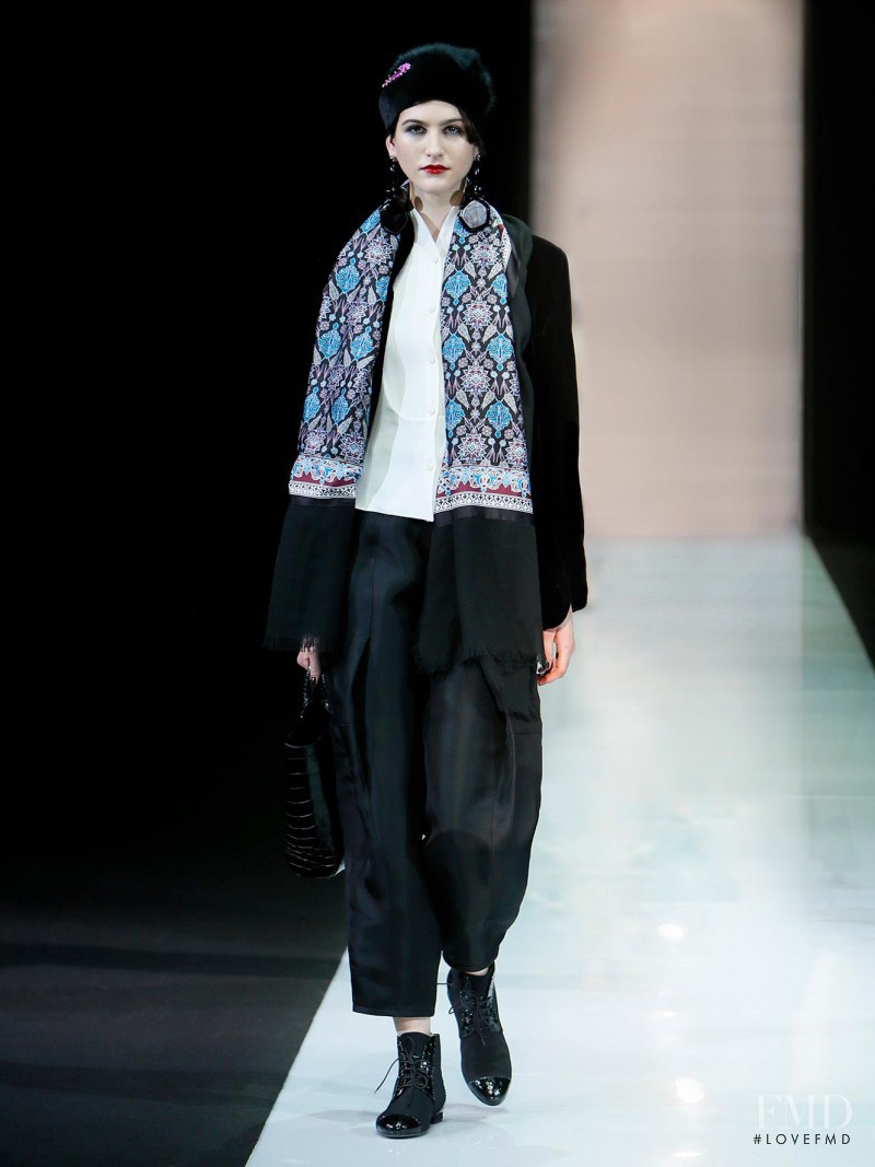 Athena Wilson featured in  the Emporio Armani fashion show for Autumn/Winter 2013